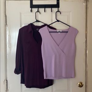 2 FOR 1 purple Loft Tops